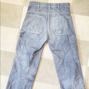 Custom dyed vintage 70’s carpenter pants. Wrinkled from dying. On trend.